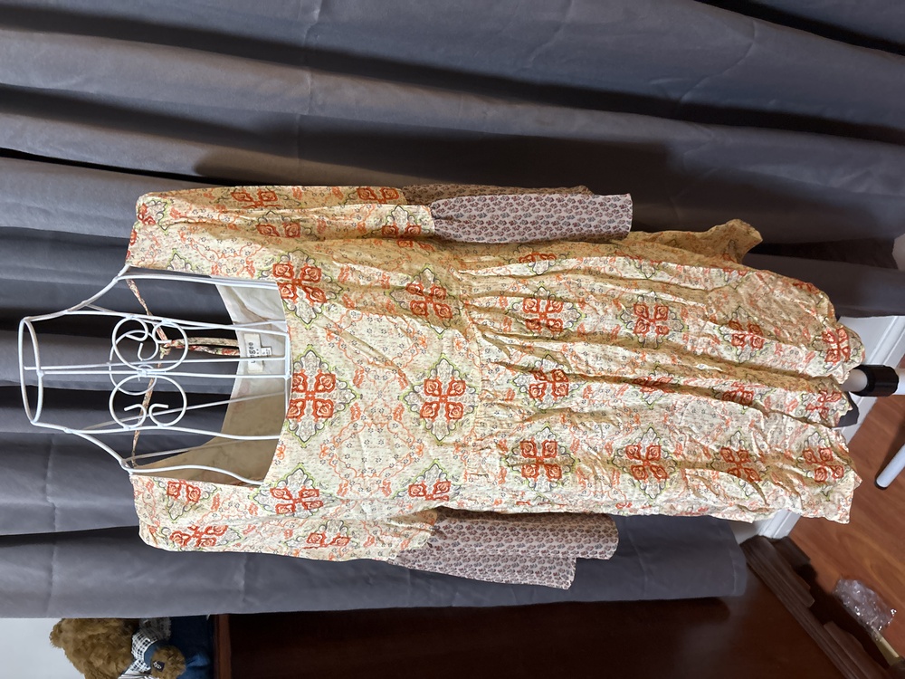 Umgee Flowy Boho Hippie Peasant Long Babydoll Tunic Top or Mini Dress